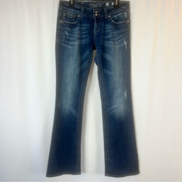 Miss Me Y2K low rise boot cut flare jeans Size:30 color: dark blue denim - Picture 1 of 14